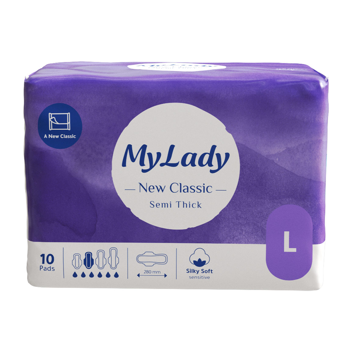 نوار بهداشتی بالدار New Classic ضخیم بزرگ با بسته بندی تکی 10عددی