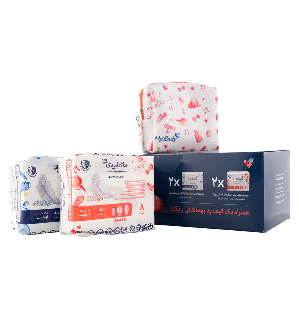 پک 4 عددی نواربهداشتی مدل Instant Dry به همراه کیف