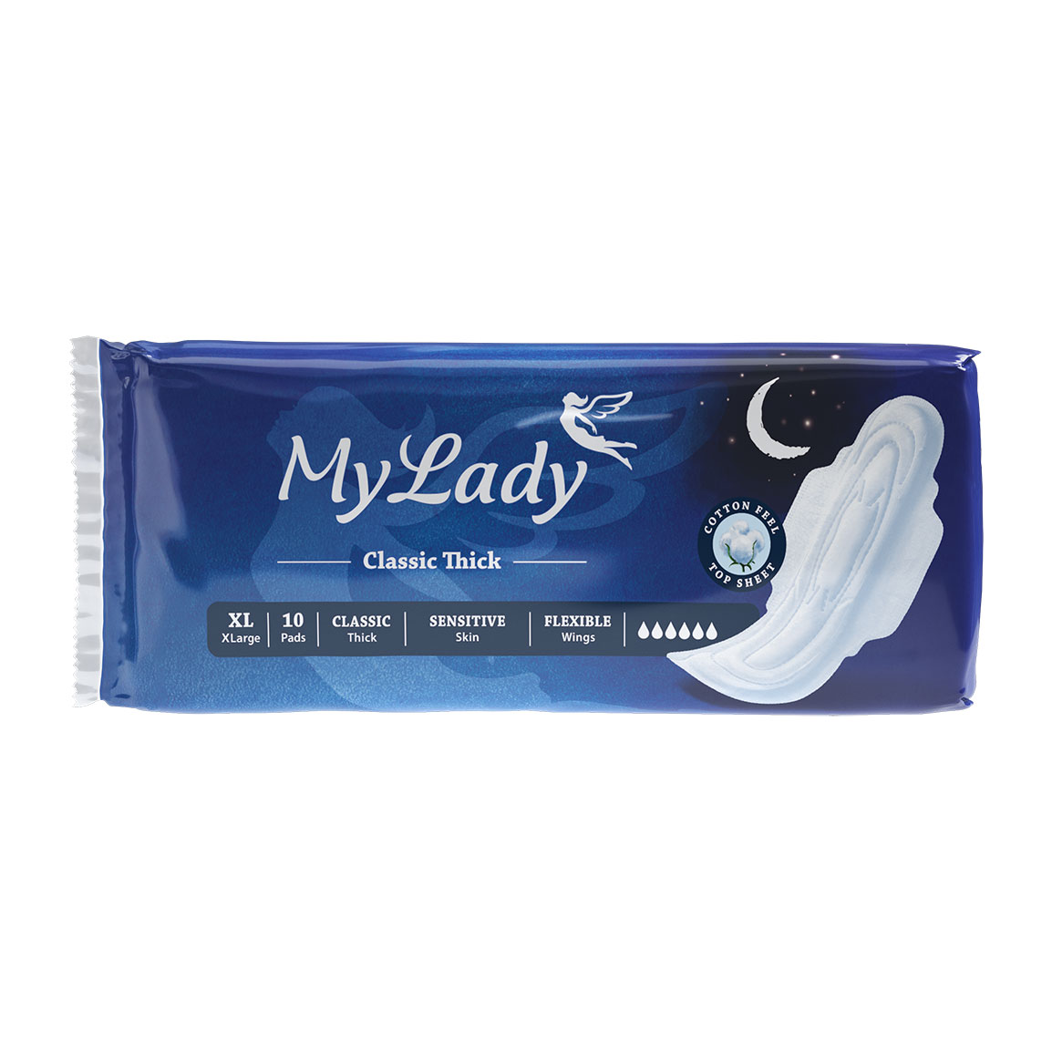 نوار بهداشتی کتانی خیلی بزرگ مدل Classic Thick بسته 10 عددی