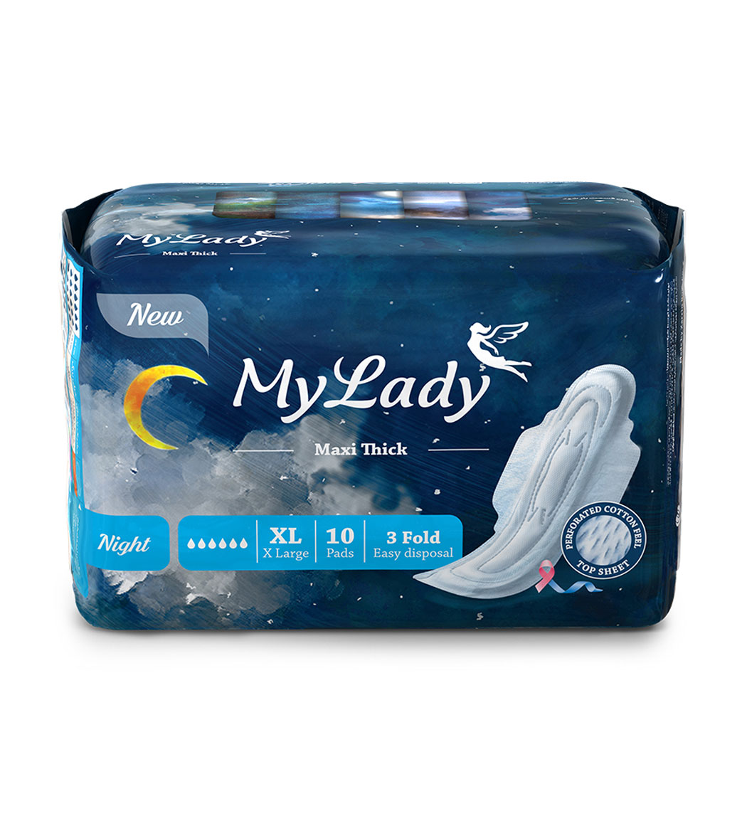 نوار بهداشتی مکسی نیمه ضخیم بالدار مناسب شب سایز خیلی بزرگ بسته 10عددی