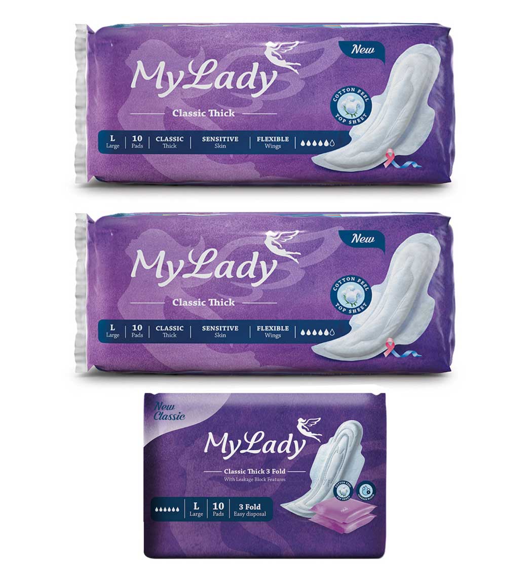 پک نوار بهداشتی 3 عددی کلاسیک و نیو کلاسیک پنبه ای