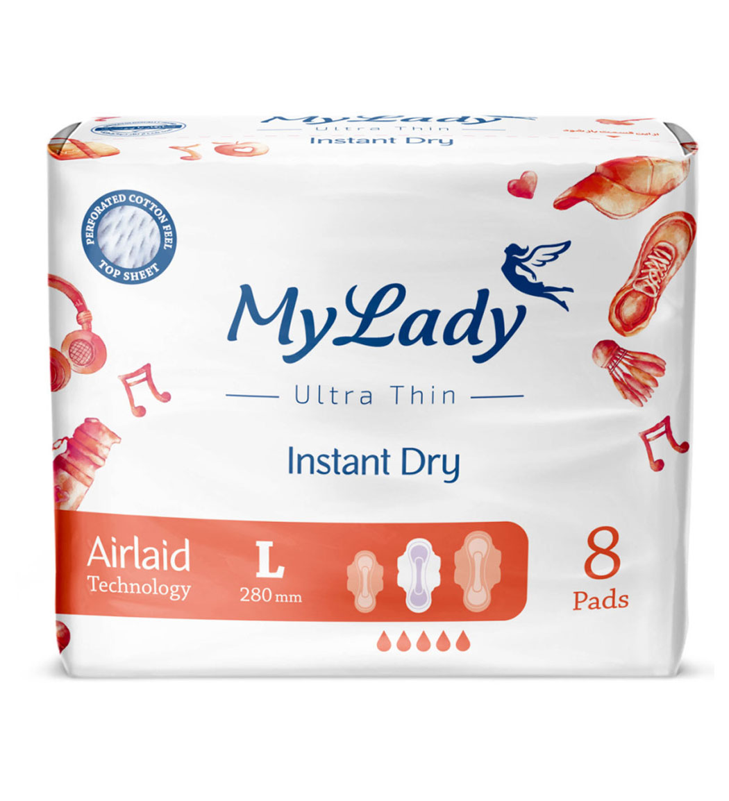 پک 5 عددی نواربهداشتی اولترا مدل همیشه خشک سایز بزرگ 8 عددی