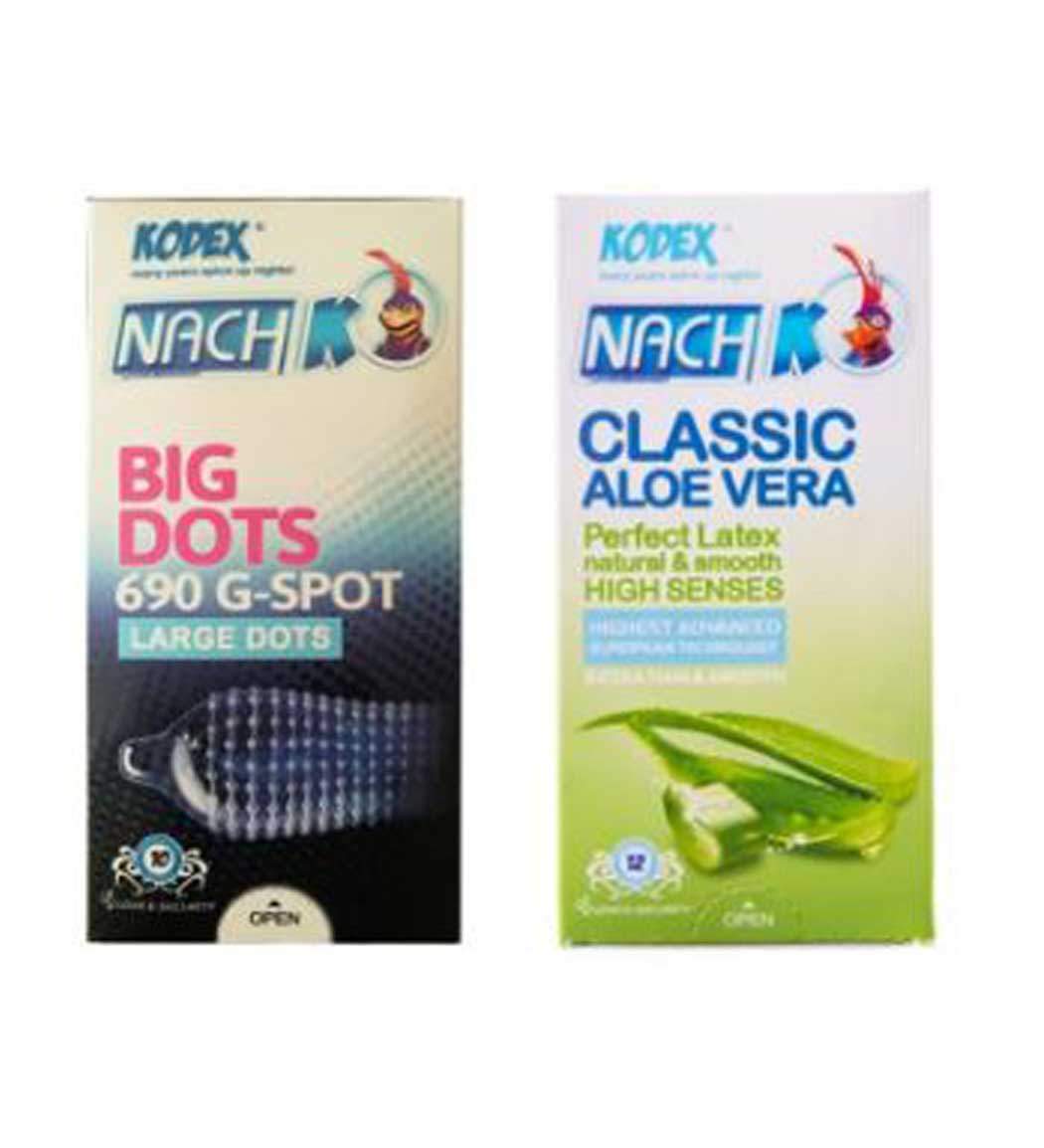 کاندوم مدل Big Dots بسته 12 عددی به همراه کاندوم مدل Classic Aloe Vera بسته 12 عددی