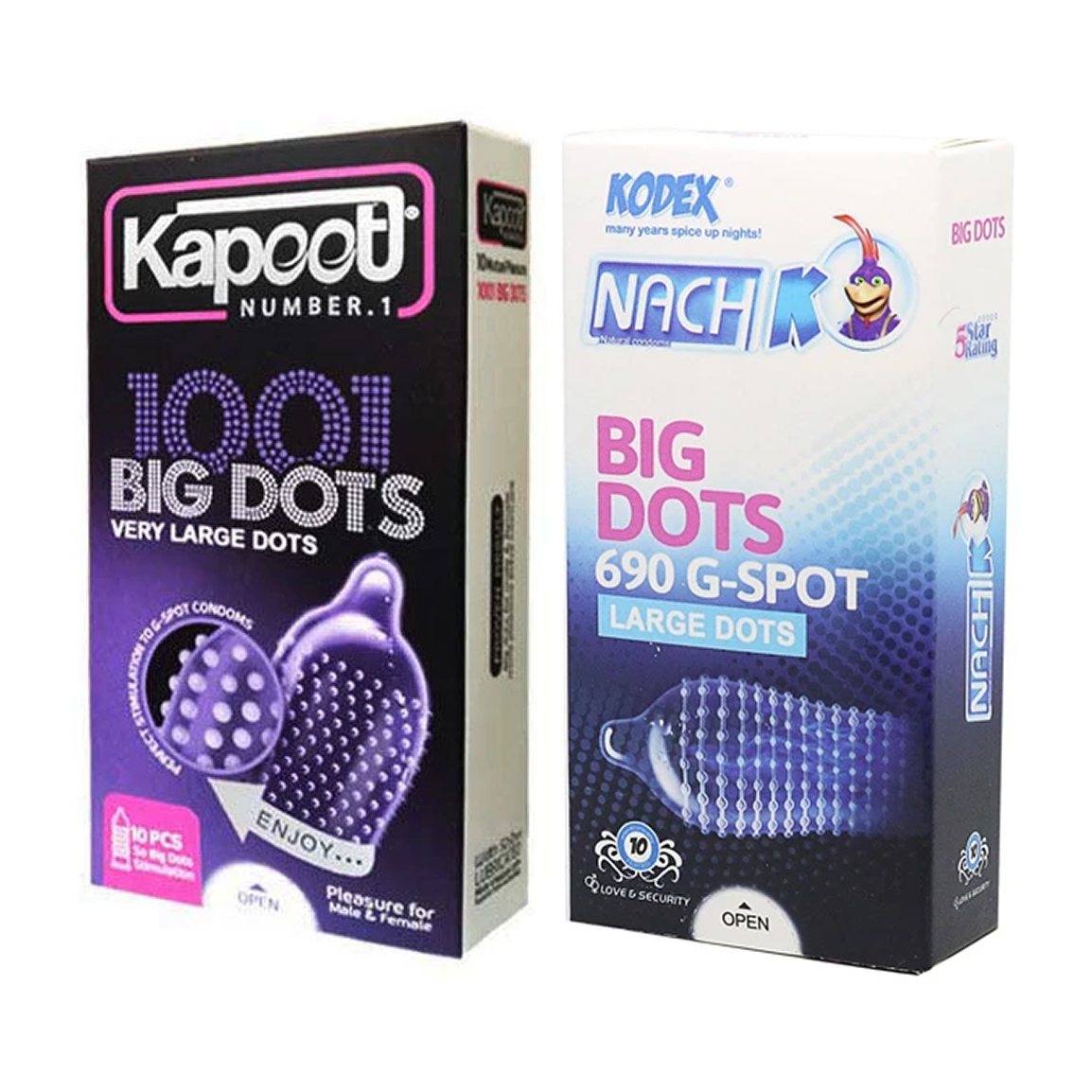 پک کاندوم کاپوت مدل Big Dots به همراه کاندوم Big Dots