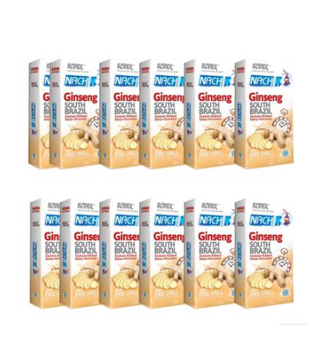 کاندوم 12 عددی مدل جینسینگ مجموعه 12 عددی