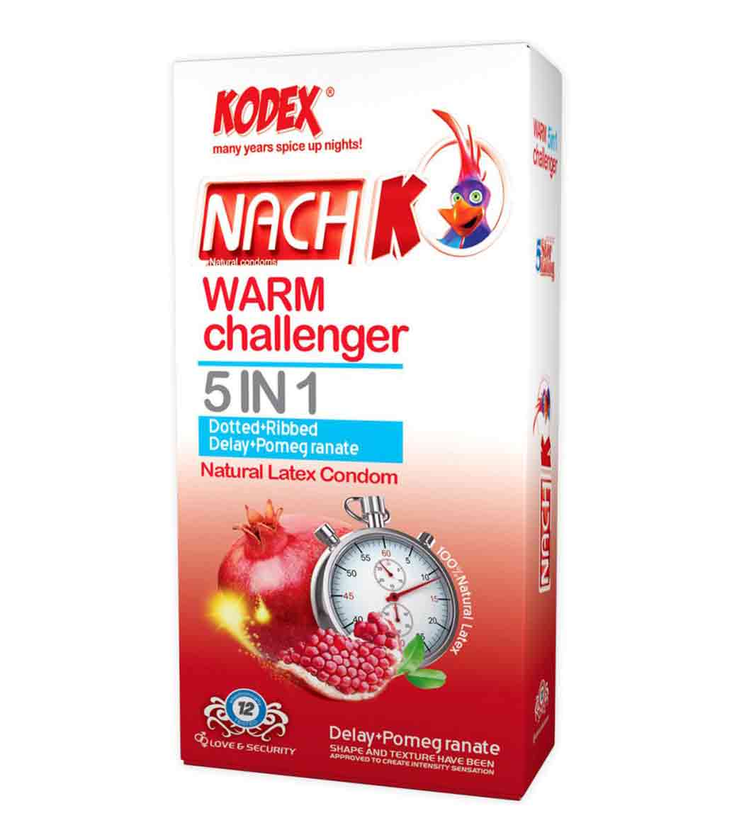 کاندوم 12 عددی تاخیری خاردار تحریک کننده مدل وارم چلنجر 5 در 1