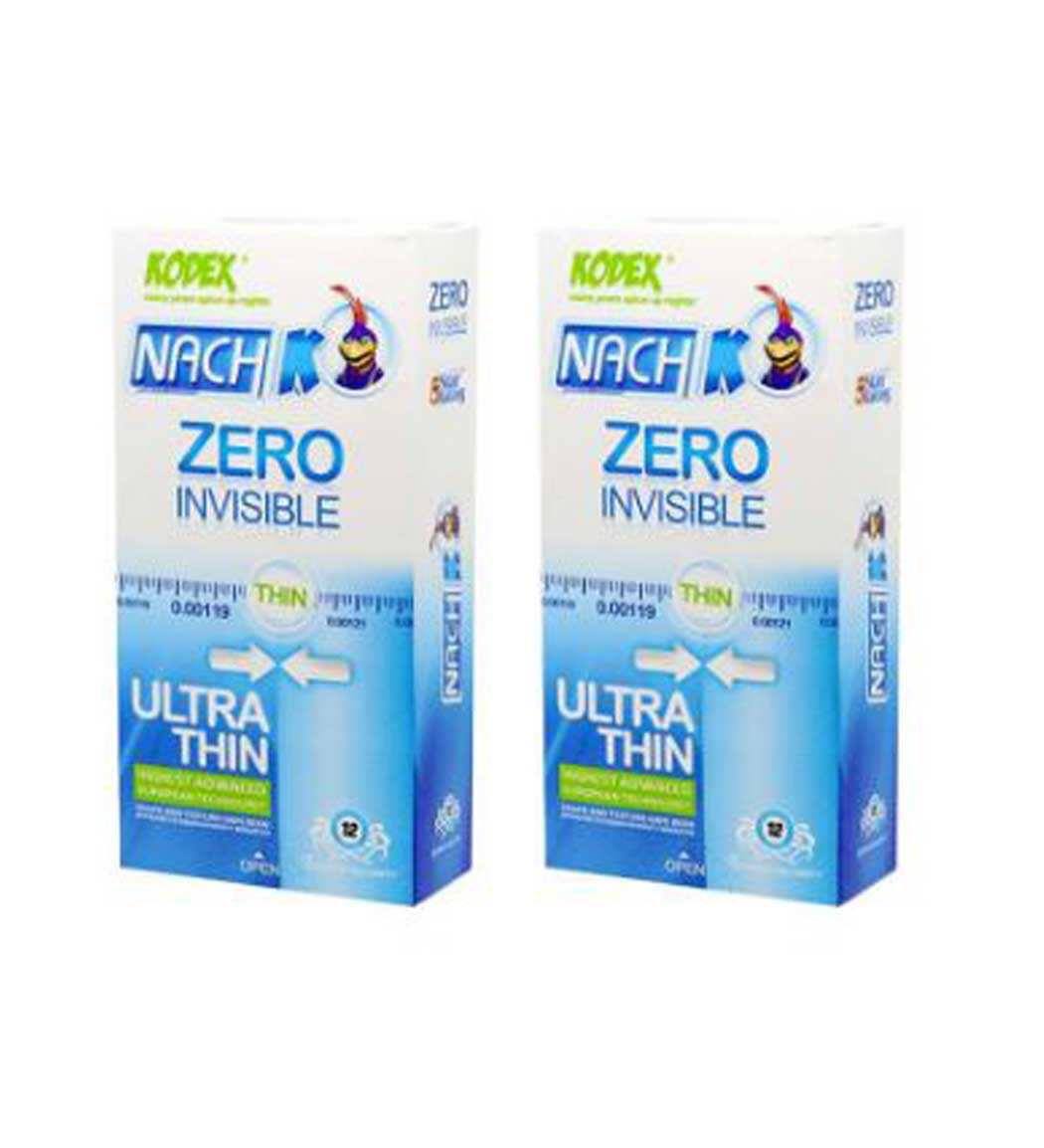 کاندوم 12 عددی مدل Zero Invisible مجموعه 2 عددی