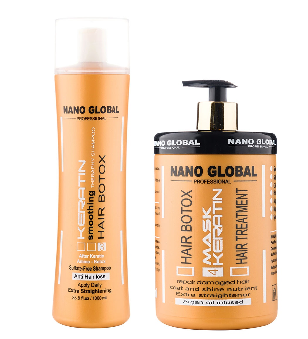 ماسک مو نانو مدل کراتین و شامپو بعد از کراتین حجم 1000 میل
