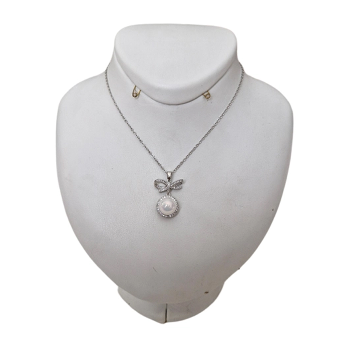 گردنبند زنانه طرح گل و مروارید کد 33