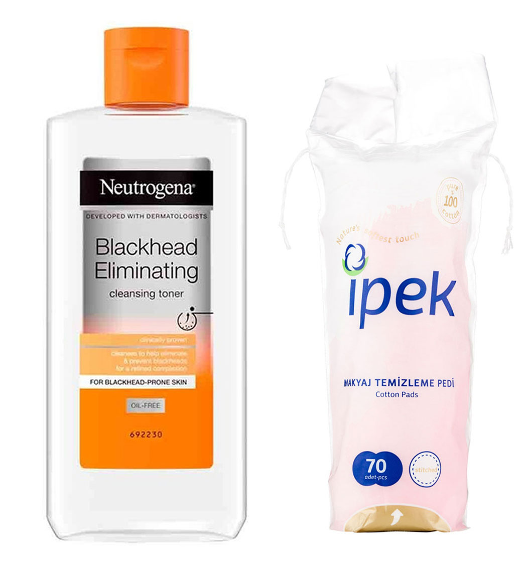 پک 2 عددی پد آرایش پاک کن 70 عددی ایپک و تونر ضدجوش سرسیاه مدل Blckhead Eliminating