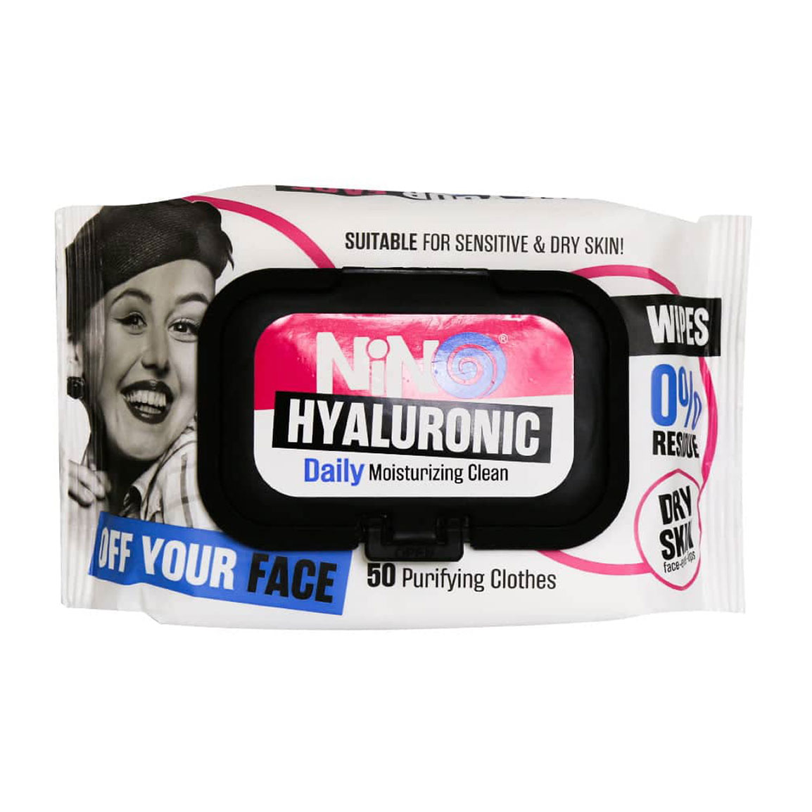 دستمال مرطوب پاک کننده آرایش مدل هیالورونیک بسته 50 عددی