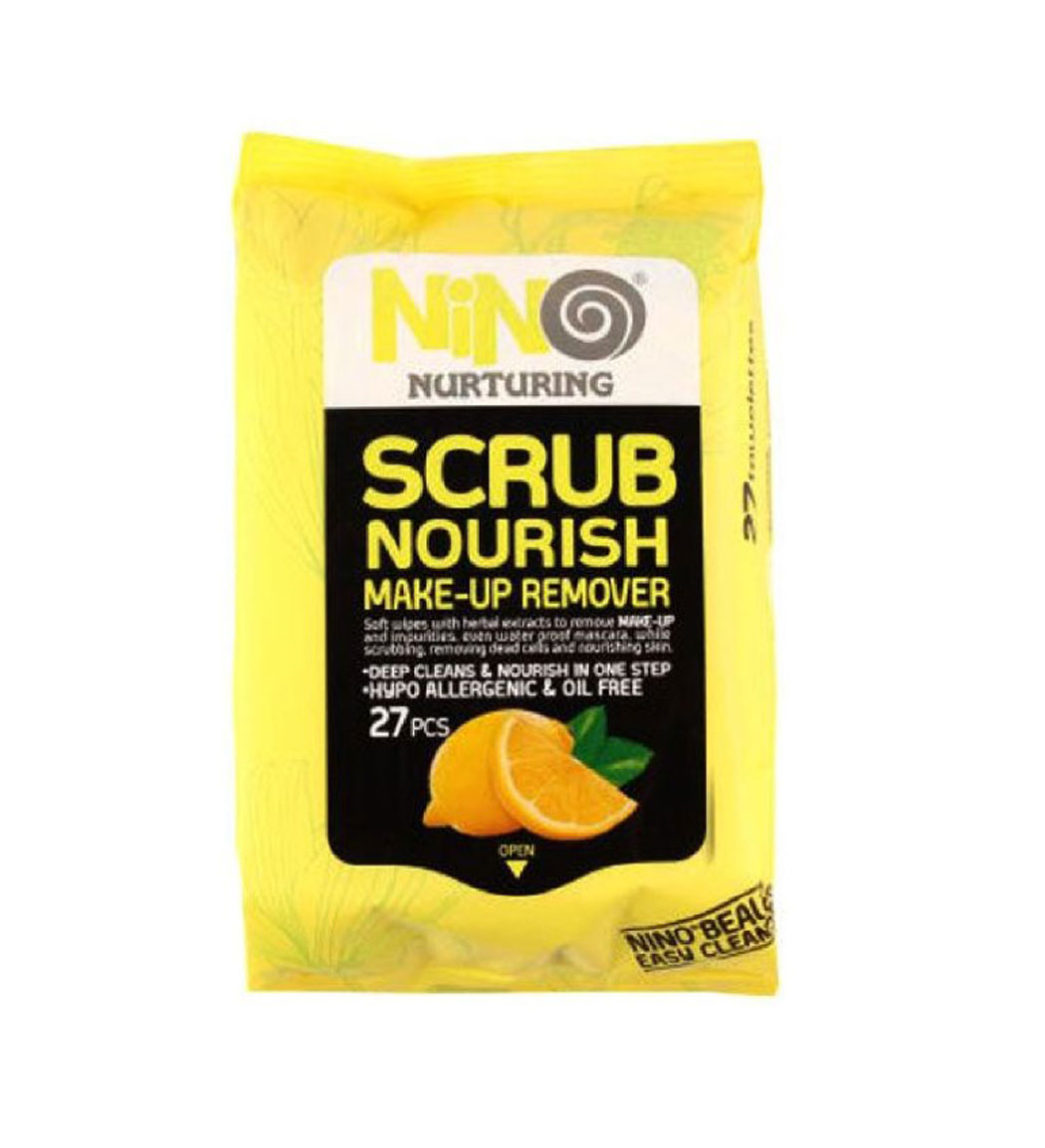دستمال مرطوب پاک کننده آرایش مدل Scrub Nourish بسته 27 عددی