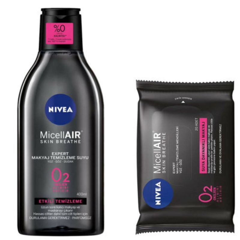 پک دو عددی محلول پاک کننده آرایش صورت و دستمال مرطوب (حجم 400 میل – بسته 20 عددی)