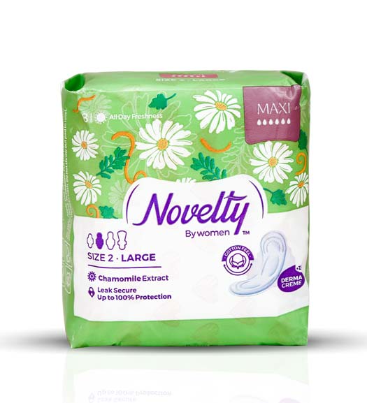 نوار بهداشتی پنبه ای مدل MAXI سایز 2 مناسب روز 8عددی