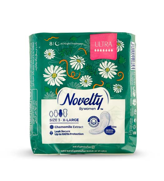 نوار بهداشتی پنبه ای مدل ULTRA بسیار نازک سایز 3 خیلی بزرگ مناسب شب 8عددی