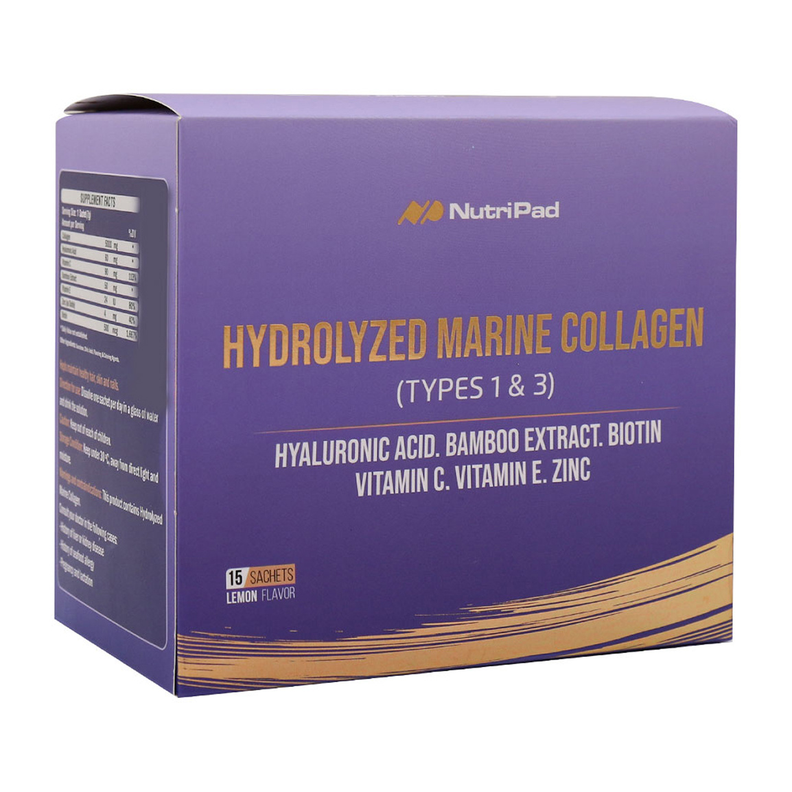 ساشه کلاژن هیدرولیز شده مدل Marine با طعم لیمو بسته 15 عددی
