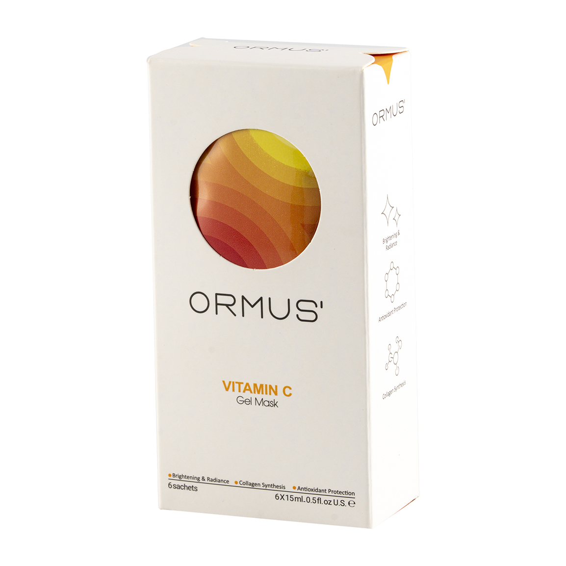 ژل ماسک مدل ویتامین سی حجم 15 میلی لیتر بسته 6 عددی