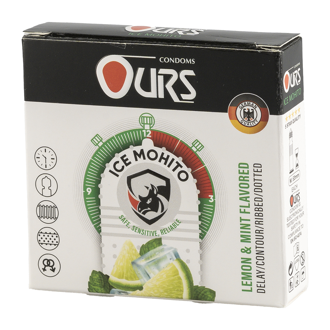 کاندوم مدل ICE MOHITO بسته 3 عددی