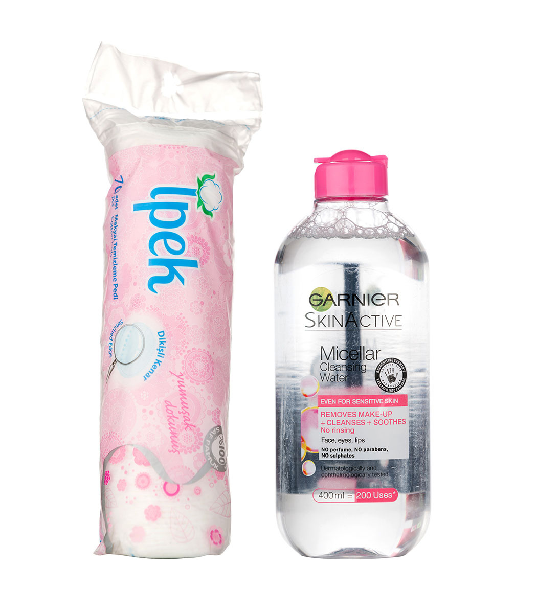 پک پد آرایش پاک کن 70 عددی ایپک به همراه میسلار واتر مناسب پوست حساس حجم 400 میل