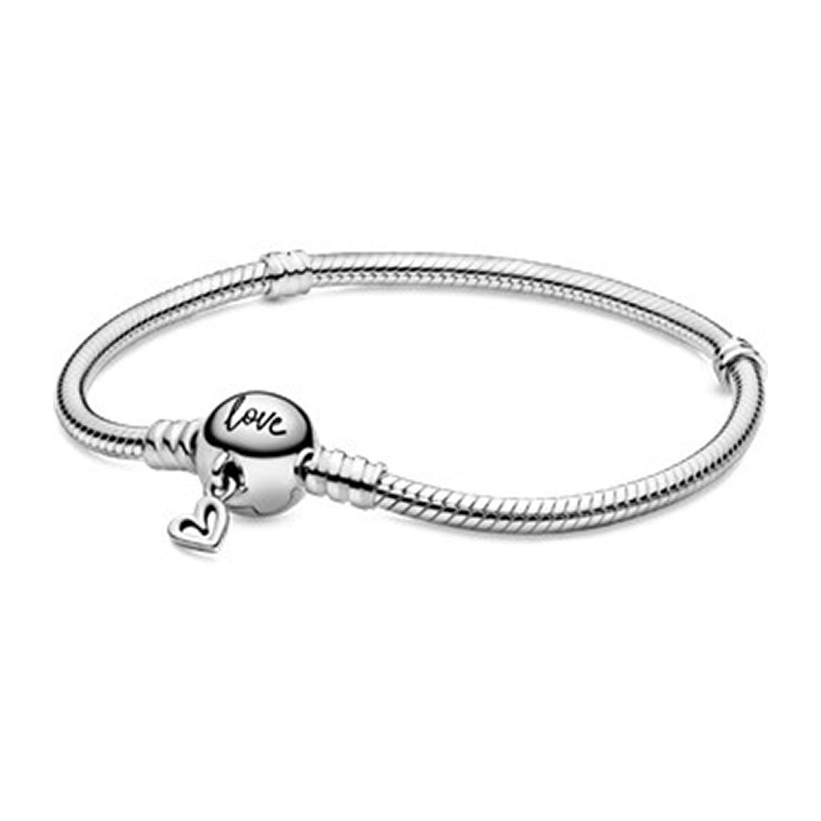 دستبند نقره مدل زنجیر ماری قلب دار دقایق سایز 20