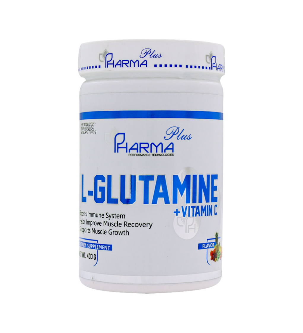پودر ال گلوتامین و ویتامین C وزن 400 گرم
