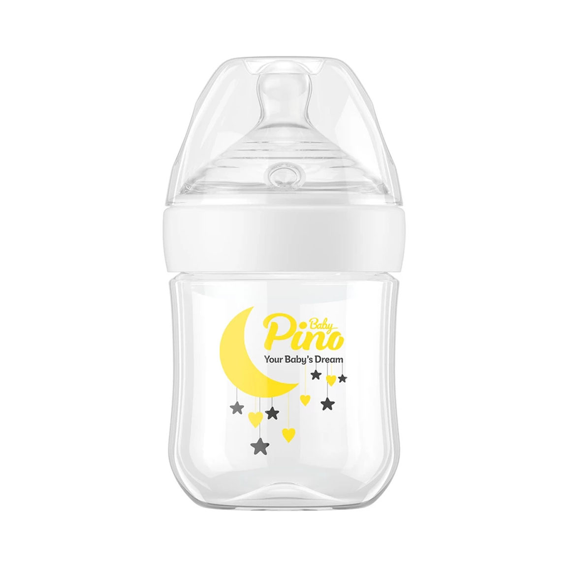 شیشه شیر نوزاد و کودک 0 تا 6 ماه مدل ماه و ستاره حجم 150 میلی لیتر