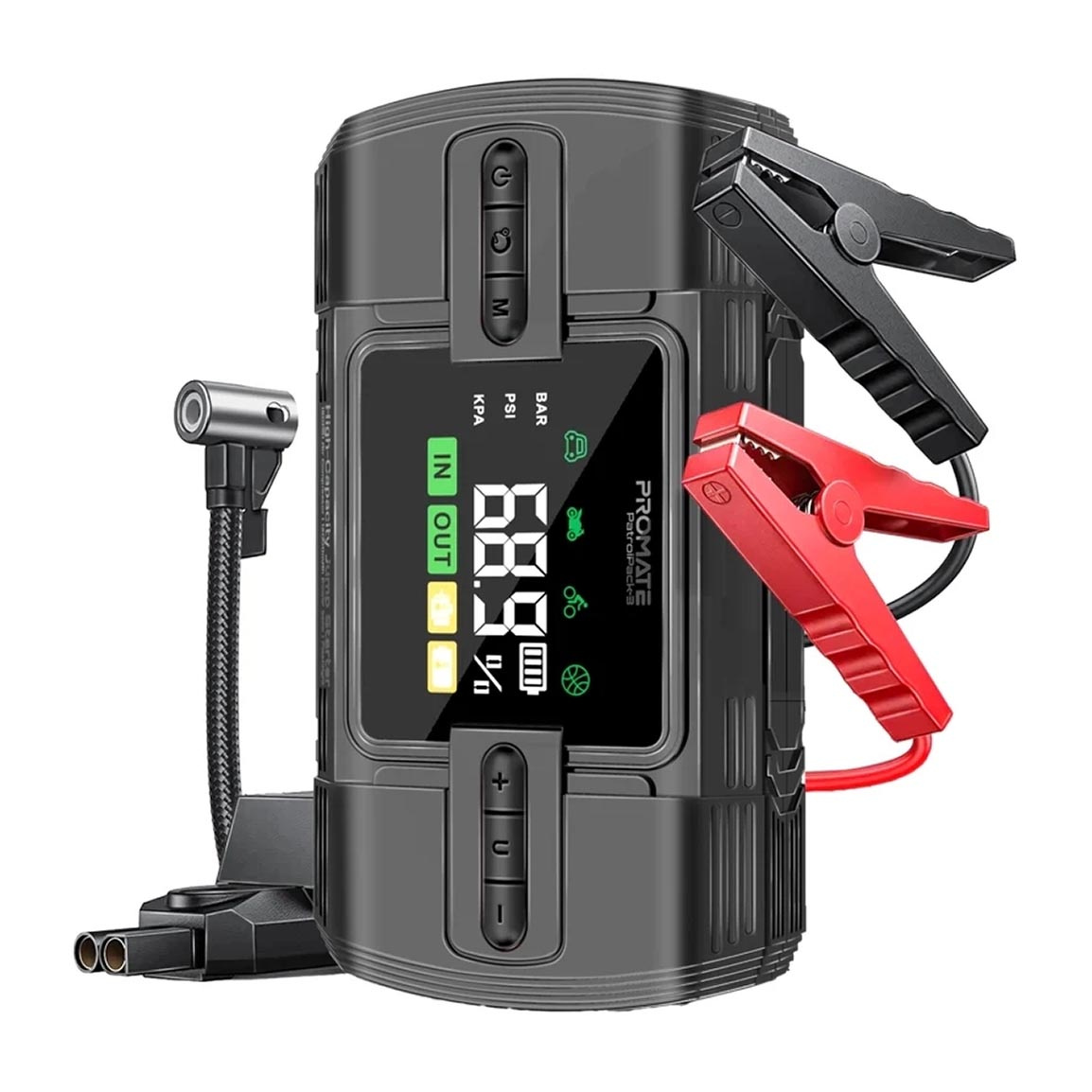 جامپ استارتر خودرو و پاور بانک 4 در 1 مدل PATROLPACK-3 ظرفیت 12000 میلی آمپر