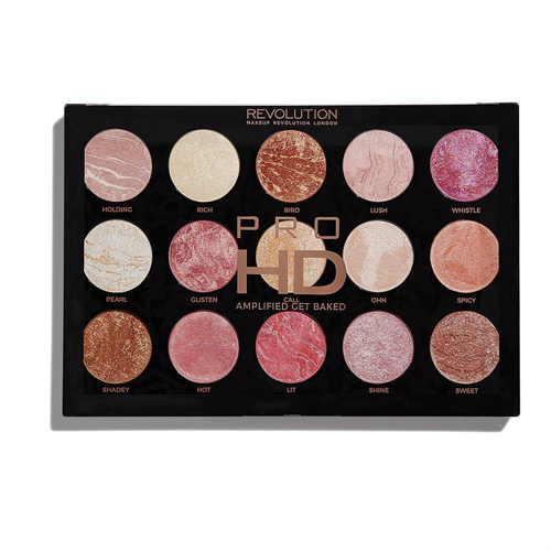 پالت 15 تايي هايلايتر، رژگونه و برنزر مدل اچ دي پرو آمپيليفايد گت بيکد