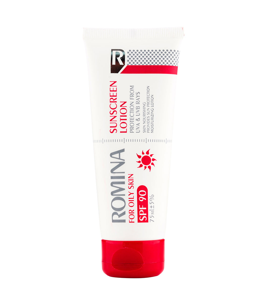 لوسیون ضد آفتاب بی رنگ اس پی اف 90 مناسب پوست چرب 75میل