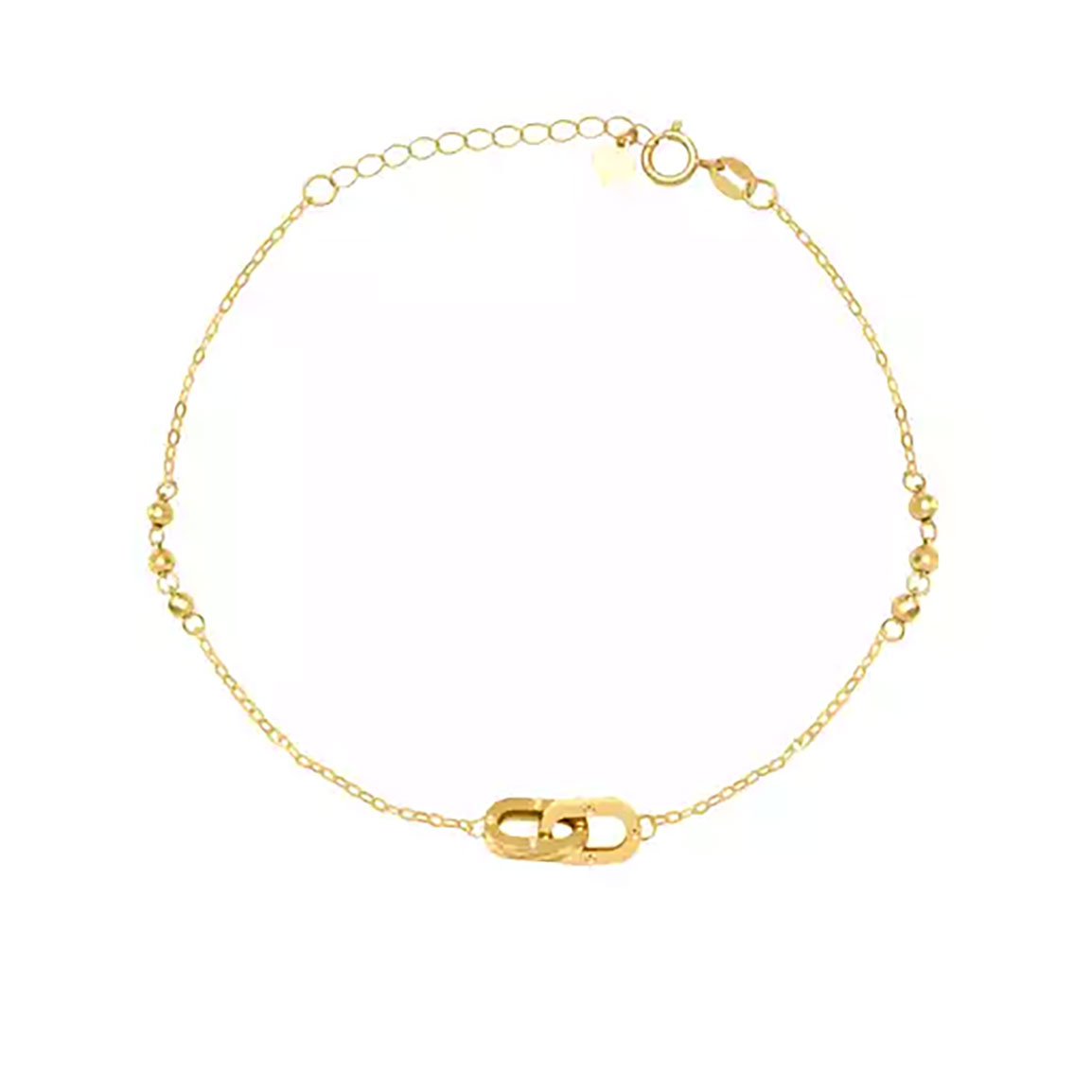 دستبند طلا دو حلقه بیضی