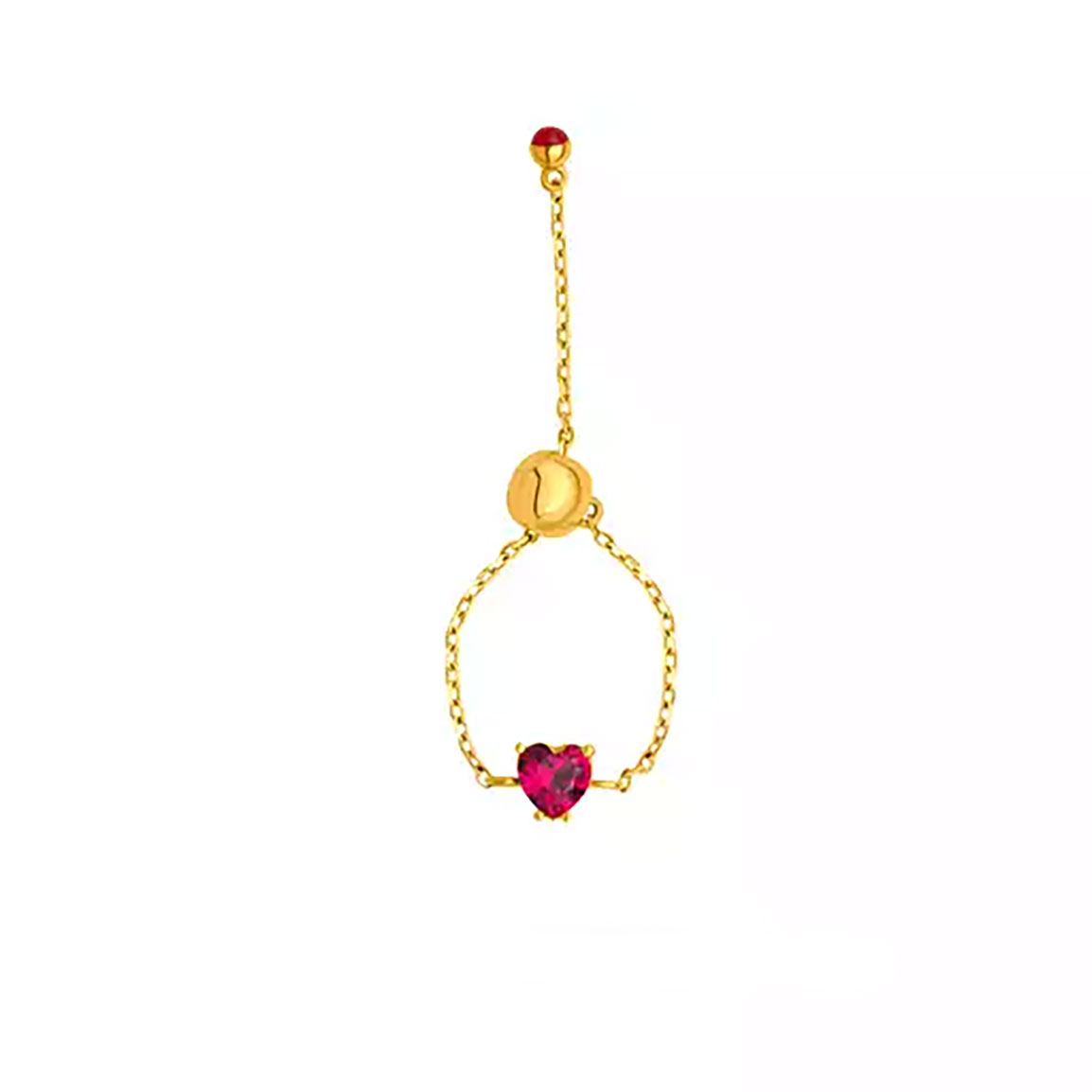 انگشتر طلا آسانسوری قلب روبی