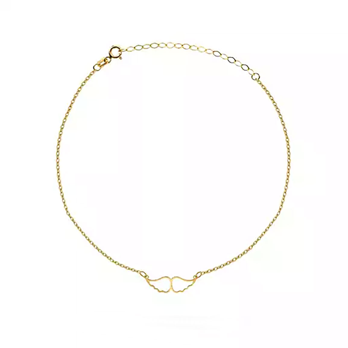 دستبند طلا زنجیری دو بال فرشته