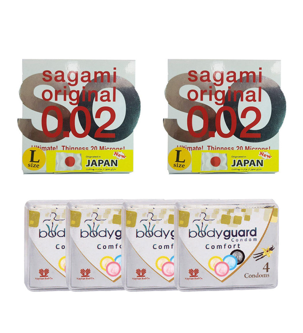 کاندوم بادی گارد مدل کامفورت 4 عددی به همراه کاندوم سایز لارج 2 عددی