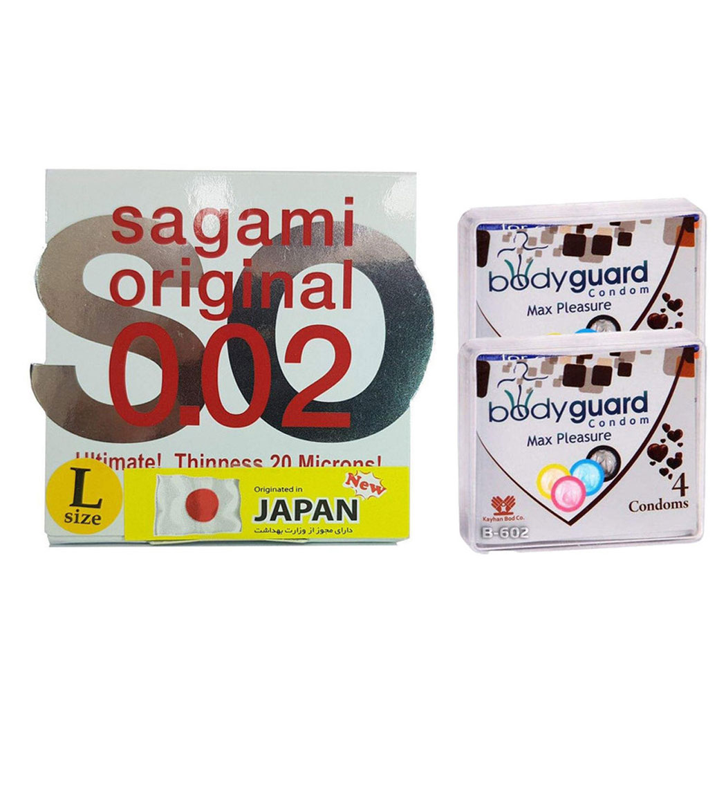 کاندوم بادی گارد مدل مکس پلژر 2 عددی به همراه کاندوم سایز لارج 2 عددی