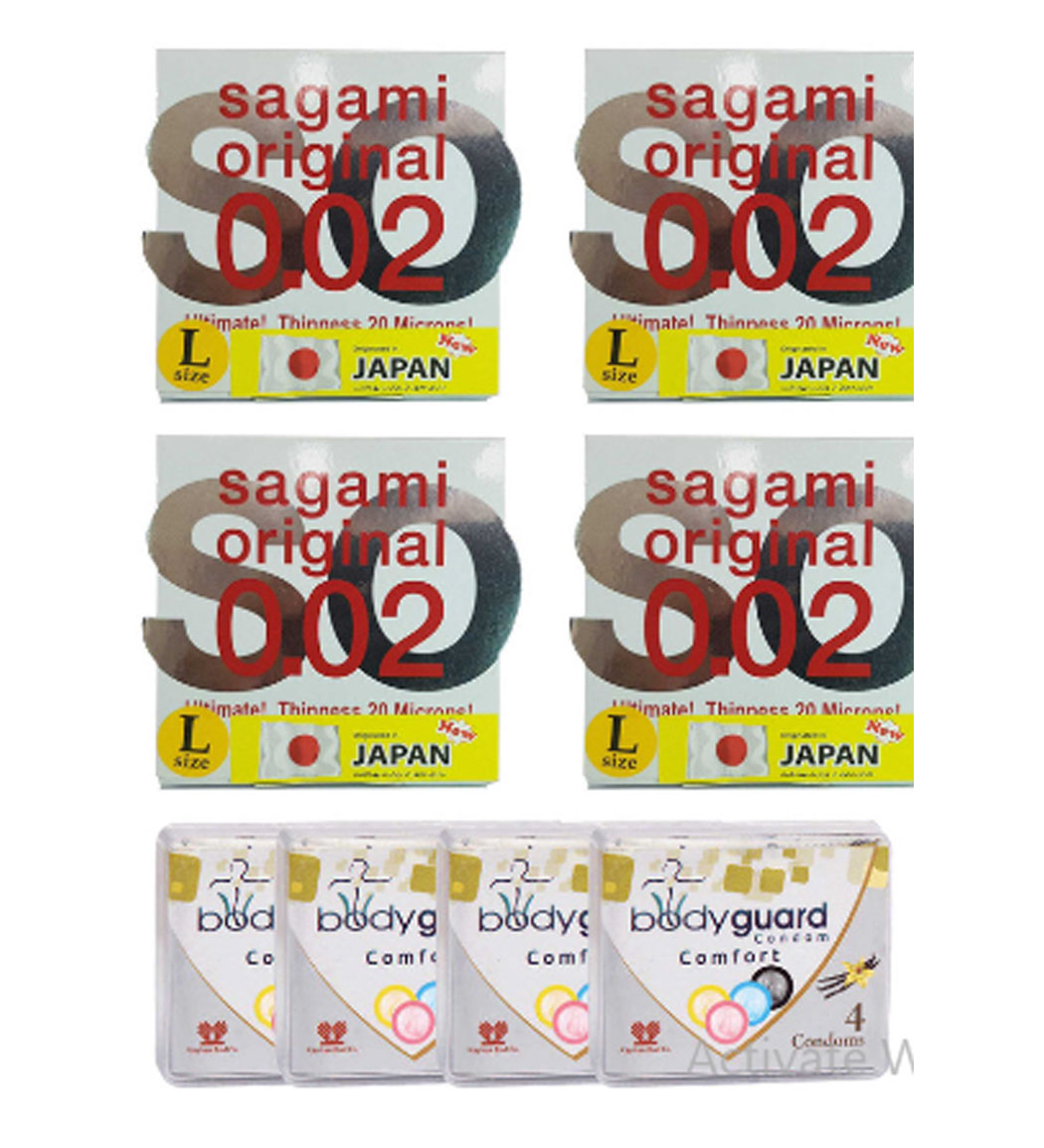 کاندوم بادی گارد مدل کامفورت 4 عددی به همراه کاندوم سایز لارج 4 عددی
