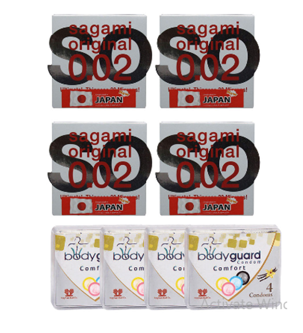 کاندوم بادی گارد مدل Comfort بسته 4 عددی به همراه کاندوم مدل نرمال بسته 4 عددی