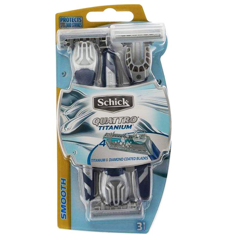 خودتراش 4 تیغه مردانه مدل کوآترو بسته 3عددی