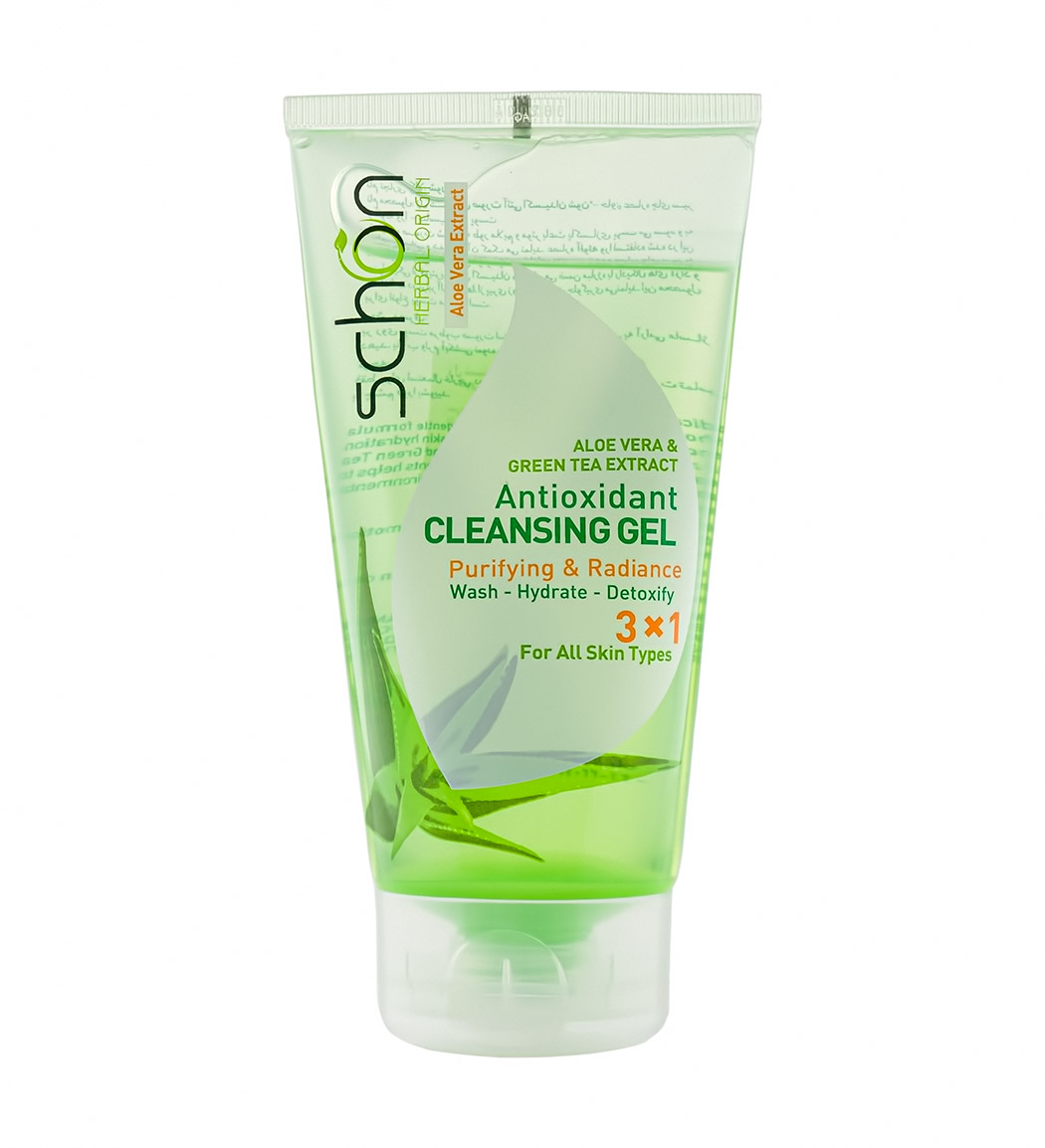 ژل شستشوی صورت آنتی اکسیدان حاوی عصاره آلوئه ورا و چای سبز