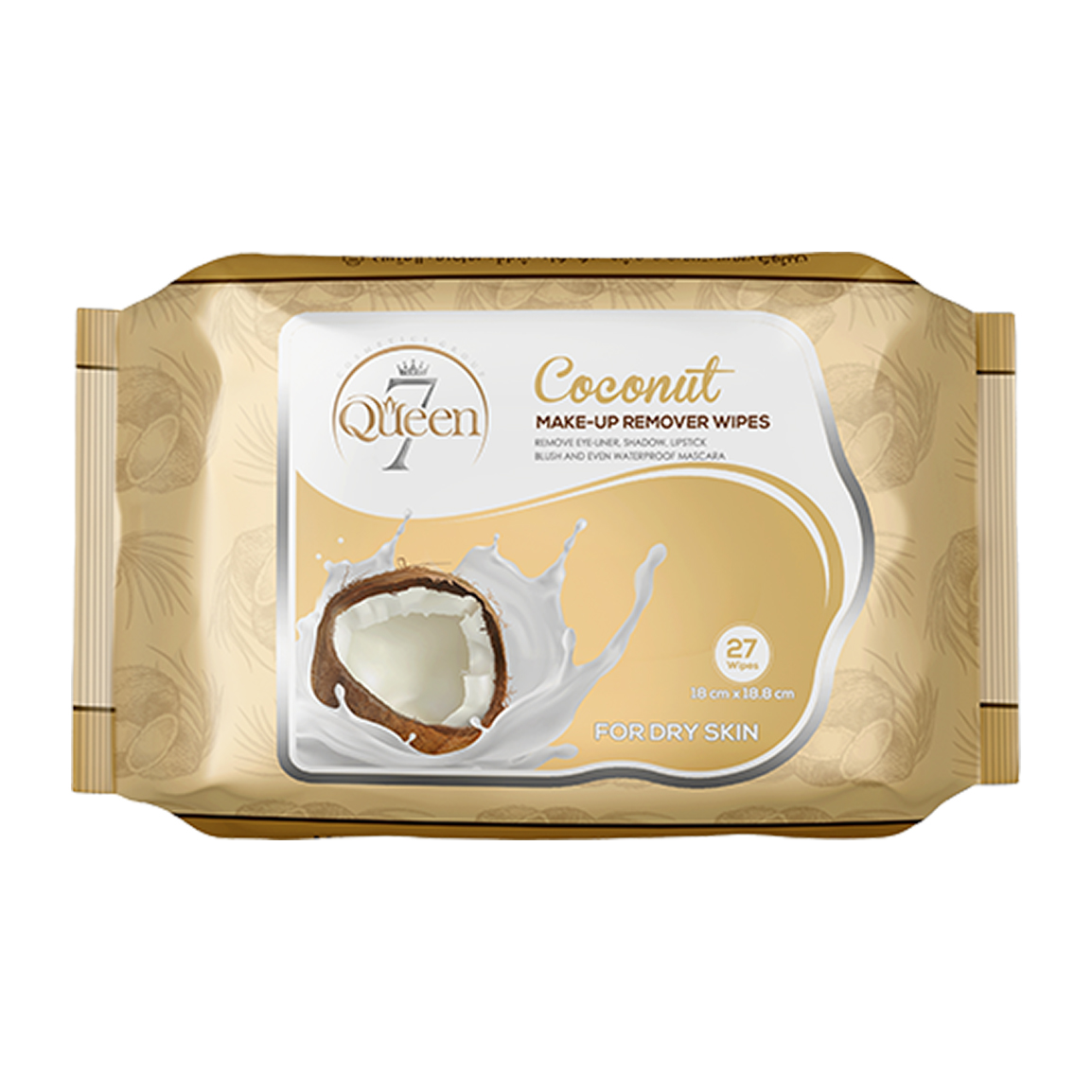 دستمال مرطوب آرایش پاک کن حاوی عصاره نارگیل مناسب پوست خشک بسته 27عددی