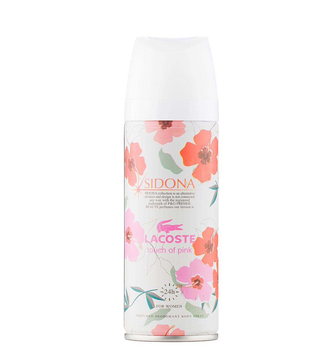 اسپری دئودورانت زنانه مدل Lacoste Touch Of Pink حجم 200میل