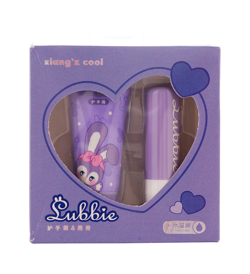 پک کرم مرطوب کننده و بالم لب رنگ بنفش طرح خرگوش