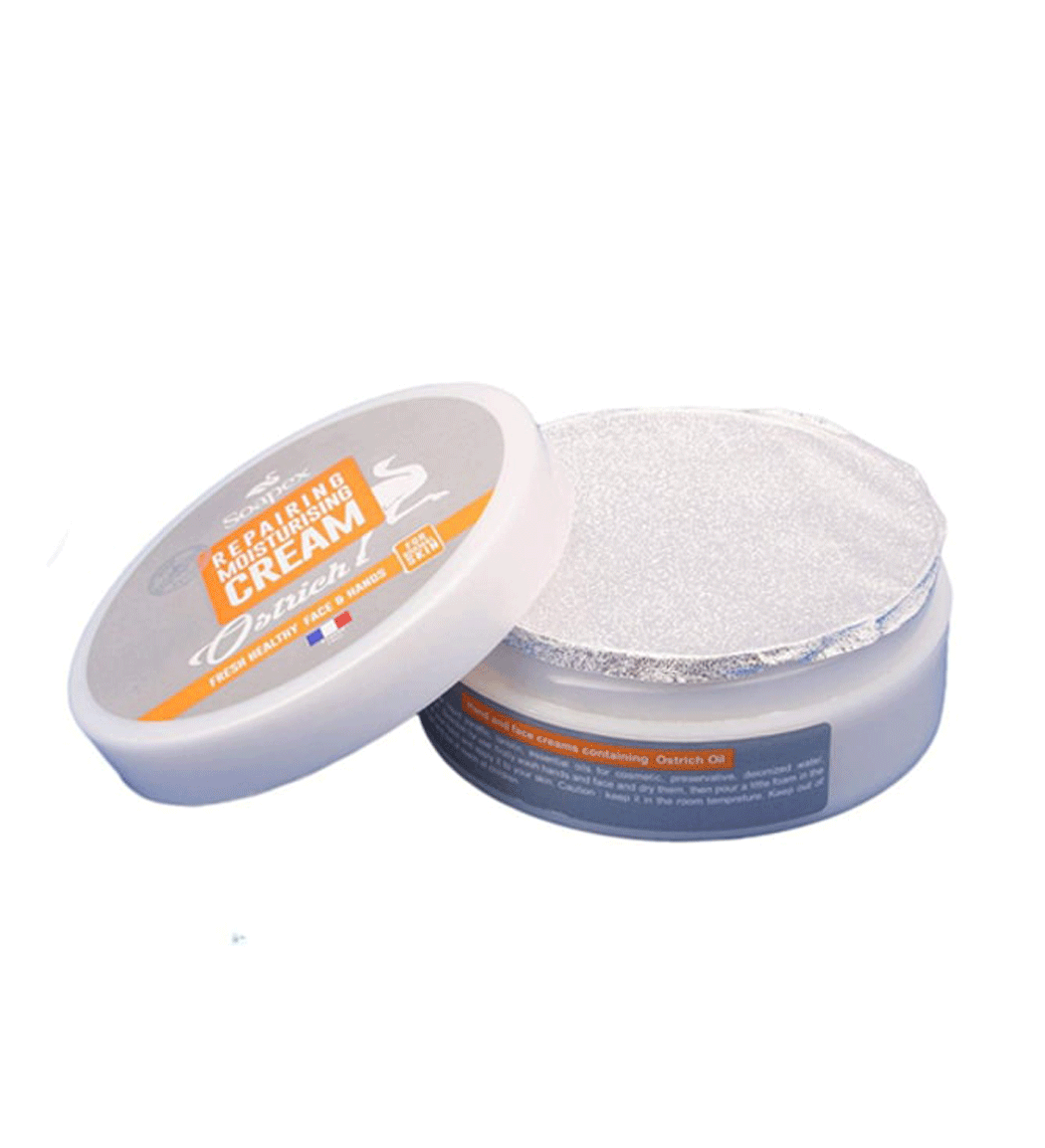 کرم مرطوب کننده و ترمیم کننده حاوی روغن شترمرغ 220میل