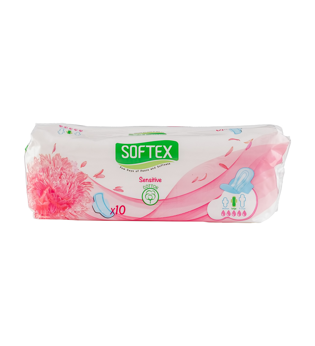 ‫نوار بهداشتی بالدار فلاف بزرگ 10 عددی کتان