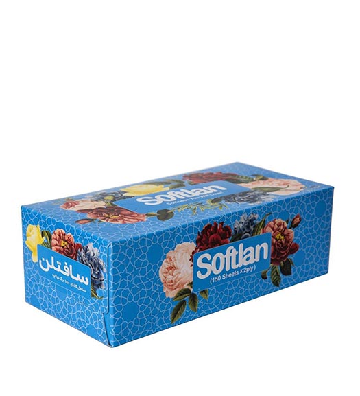 دستمال کاغذی 150 برگ دو لایه سفید سری پرنیان