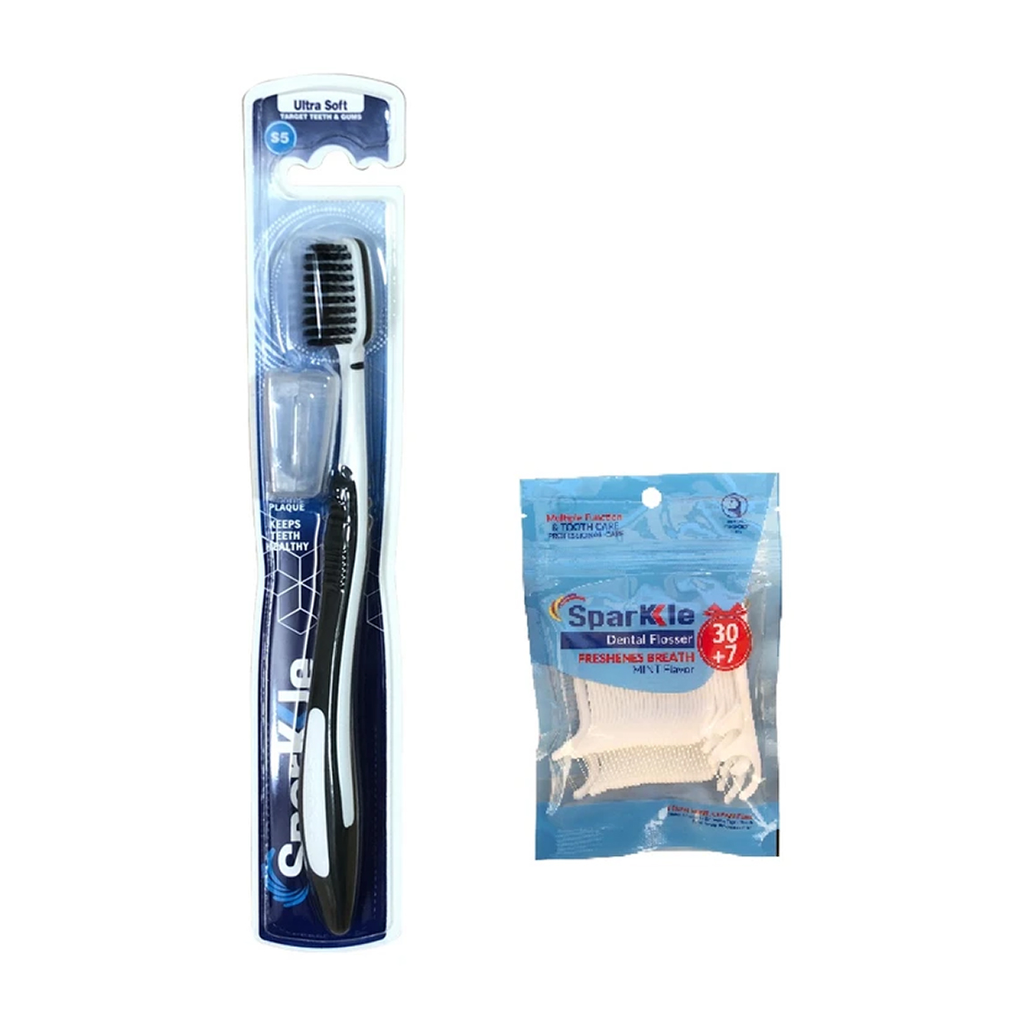 مسواک مدل S5 با برس خیلی نرم به همراه نخ دندان مدل کمانی مجموعه 37 عددی