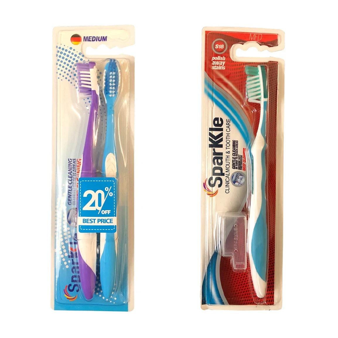 مسواک مدل +S9 با برس متوسط مجموعه 3 عددی