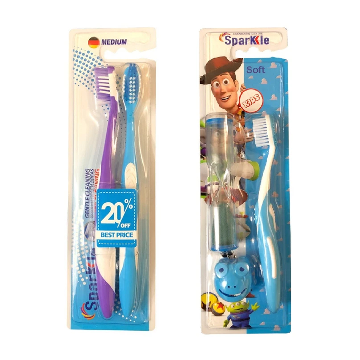 مسواک مدل Toy S9 با برس متوسط مجموعه 3 عددی