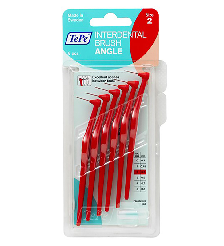 مسواک بین دندانی مدل Angle با برس نرم سایز 2 بسته 6 عددی