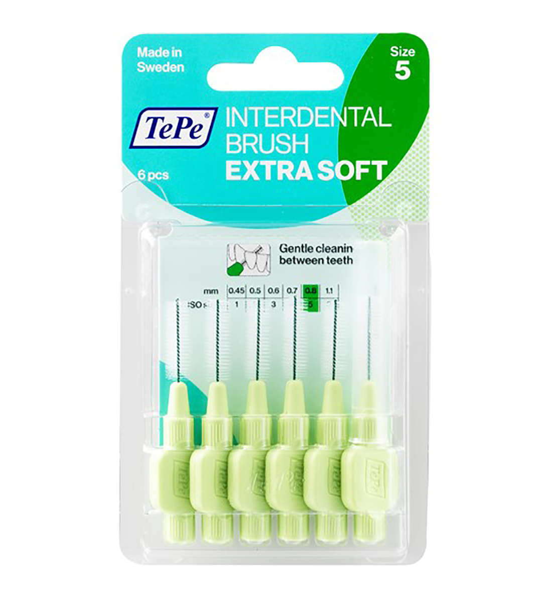 مسواک بین دندانی مدل ExtraSoft با برس بسیار نرم سایز 5 بسته 6 عددی