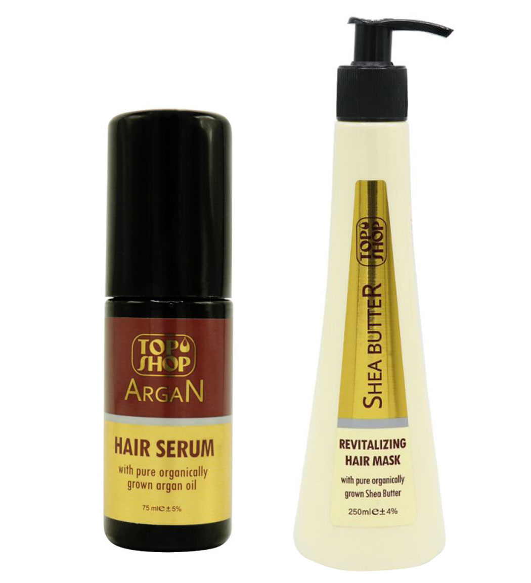 پک سرم مو آرگان و ماسک مو با آبکشی شی باتر